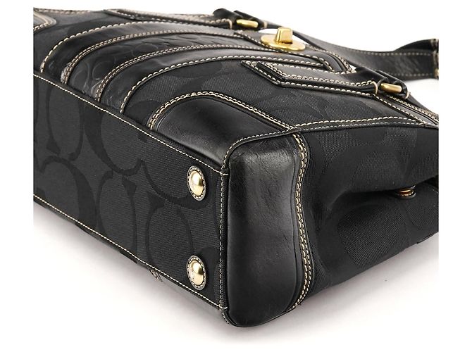 Coach 11626 Borsa Tote Turnlock in tela Signature nera - vista 10