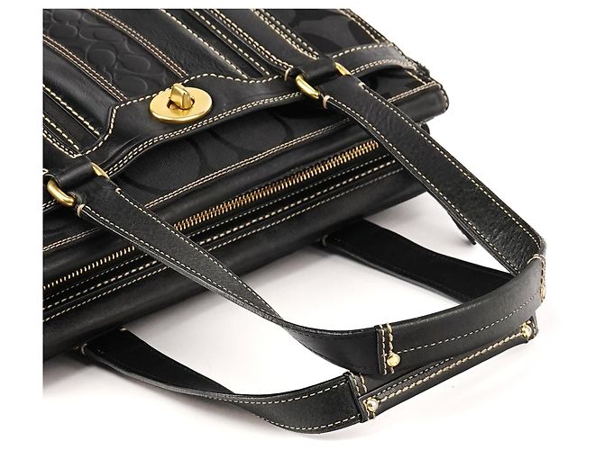 Coach 11626 Borsa Tote Turnlock in tela Signature nera - vista 11
