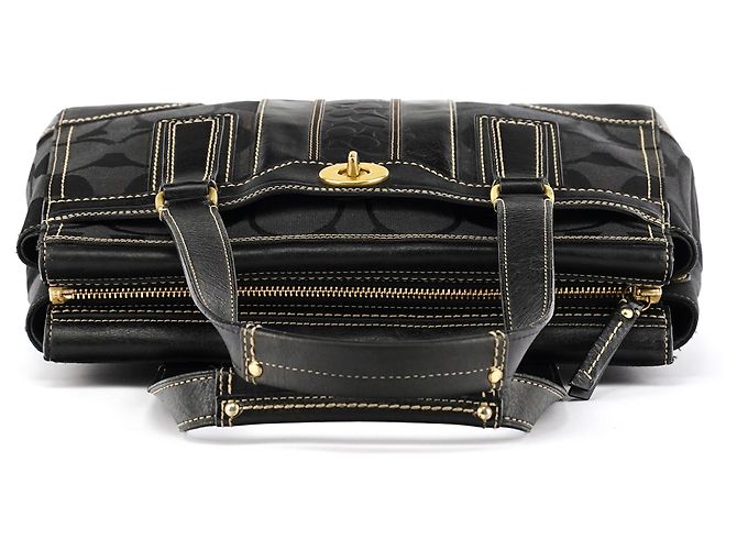 Coach 11626 Borsa Tote Turnlock in tela Signature nera - vista 4