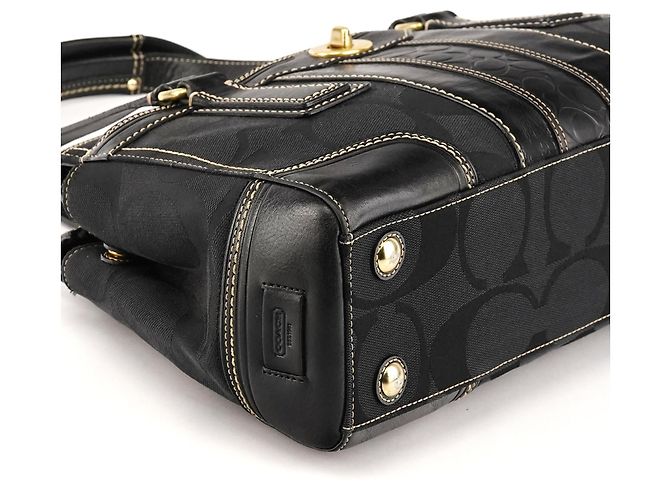Coach 11626 Borsa Tote Turnlock in tela Signature nera - vista 9