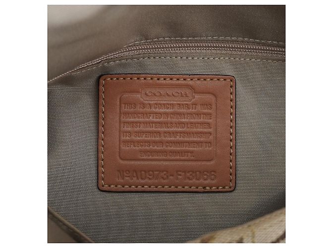 Coach Borsa a tracolla 2-Way Beige Signature Turnlock F13066 - vista 11