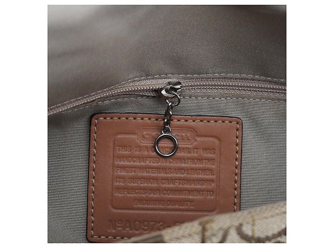 Coach Borsa a tracolla 2-Way Beige Signature Turnlock F13066 - vista 12