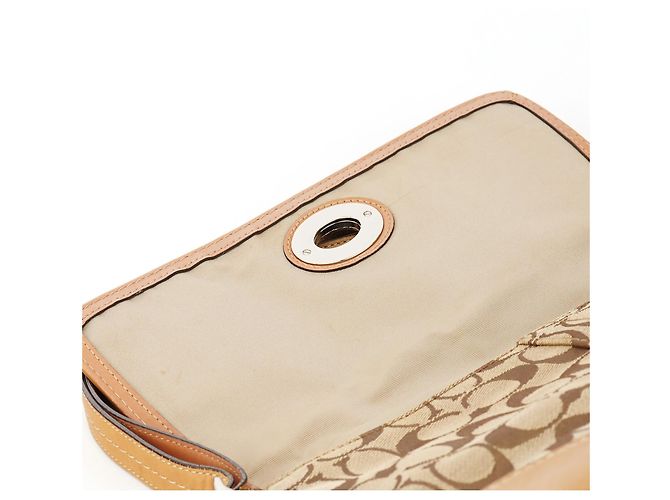 Coach Borsa a tracolla 2-Way Beige Signature Turnlock F13066 - vista 13