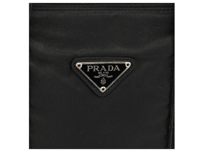Prada Borsa Tote 1995 in Nylon Tessuto Nappa Nero - vista 6