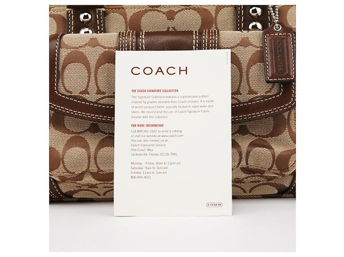 Coach Borsa Bowling Signature Turnlock Beige Brown F13977 - vista 12