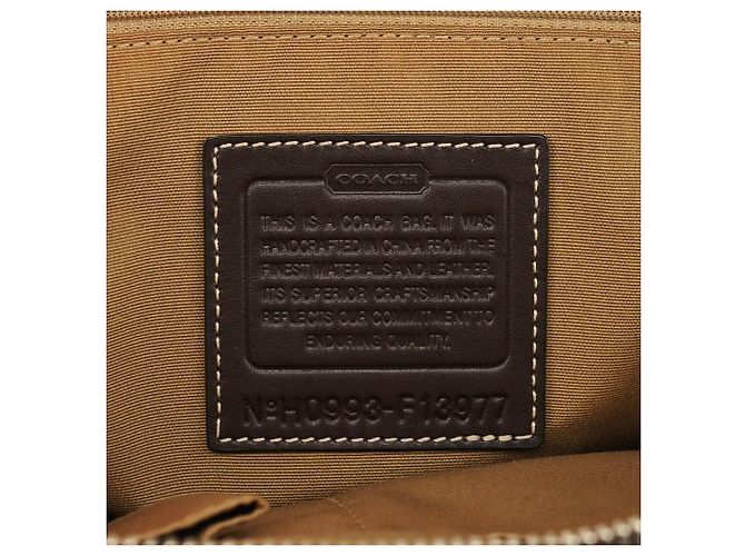 Coach Borsa Bowling Signature Turnlock Beige Brown F13977 - vista 13
