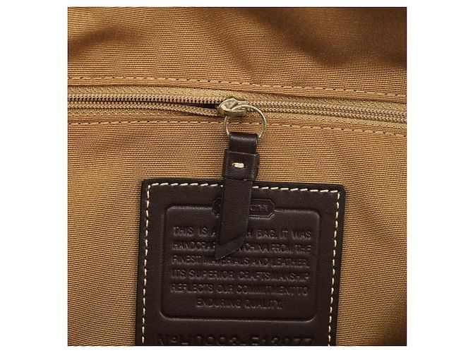 Coach Borsa Bowling Signature Turnlock Beige Brown F13977 - vista 14