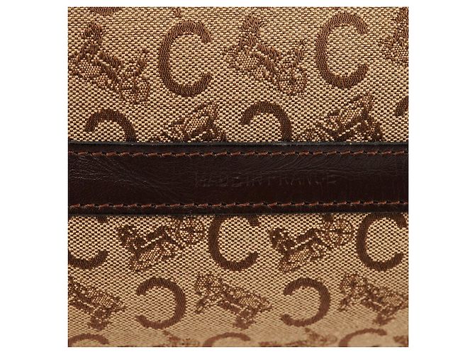 Céline Mini borsa Boston in tela Macadam beige e marrone - vista 10
