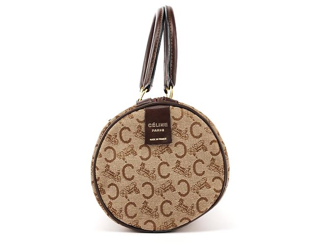 Céline Mini borsa Boston in tela Macadam beige e marrone - vista 2