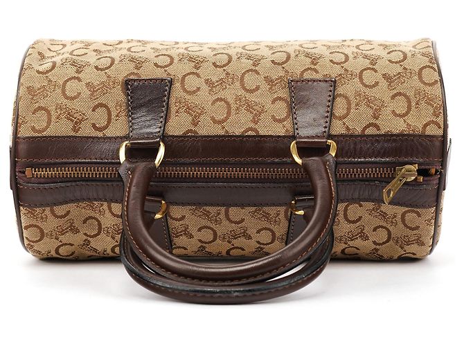 Céline Mini borsa Boston in tela Macadam beige e marrone - vista 4