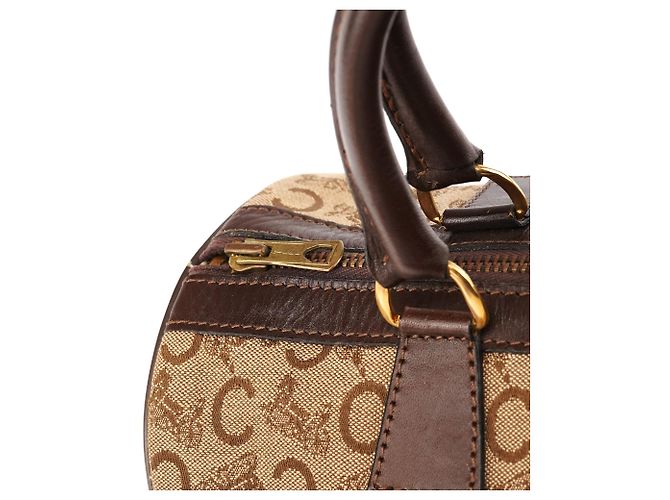 Céline Mini borsa Boston in tela Macadam beige e marrone - vista 7