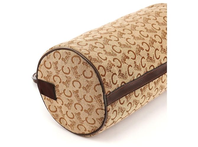 Céline Mini borsa Boston in tela Macadam beige e marrone - vista 8