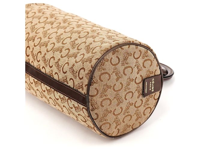 Céline Mini borsa Boston in tela Macadam beige e marrone - vista 9