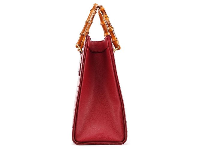 Gucci 002 8260 Borsa Tote Diana Bamboo in pelle rossa - vista 2