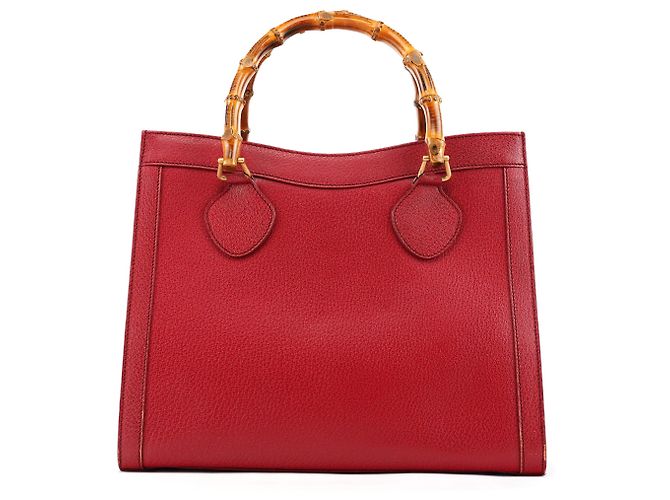 Gucci 002 8260 Borsa Tote Diana Bamboo in pelle rossa - vista 3