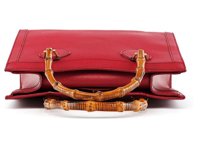Gucci 002 8260 Borsa Tote Diana Bamboo in pelle rossa - vista 4