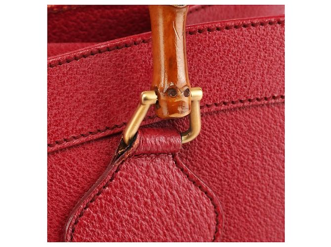 Gucci 002 8260 Borsa Tote Diana Bamboo in pelle rossa - vista 6