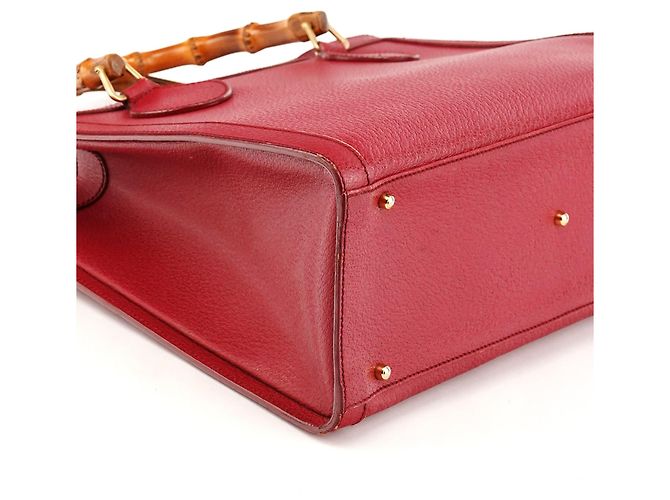 Gucci 002 8260 Borsa Tote Diana Bamboo in pelle rossa - vista 7