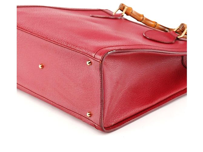 Gucci 002 8260 Borsa Tote Diana Bamboo in pelle rossa - vista 8