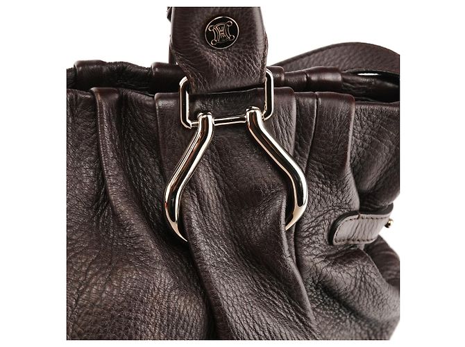 Céline Borsa Pillow 2-Way in pelle marrone scuro - vista 7