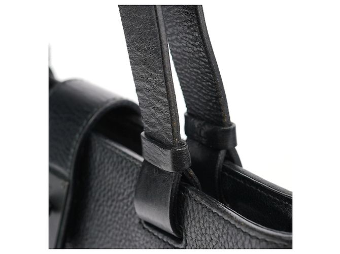 Gucci Borsa Tote 2002 in pelle nera con chiusura a rotazione - vista 10