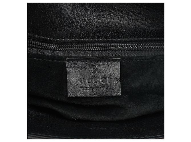 Gucci Borsa Tote 2002 in pelle nera con chiusura a rotazione - vista 11
