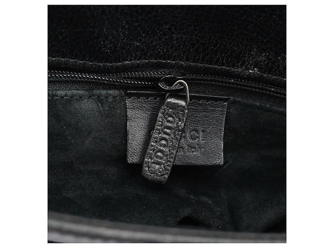 Gucci Borsa Tote 2002 in pelle nera con chiusura a rotazione - vista 13