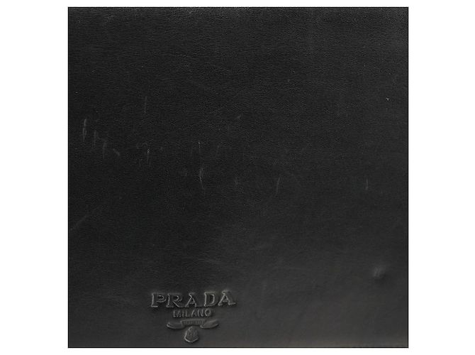 Prada Borsa a spalla con patta in pelle Vitello nera - vista 7