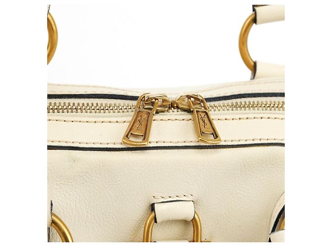 Yves Saint Laurent 156464 Borsa Tote Muse in pelle avorio - vista 10