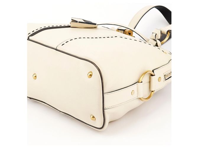 Yves Saint Laurent 156464 Borsa Tote Muse in pelle avorio - vista 12