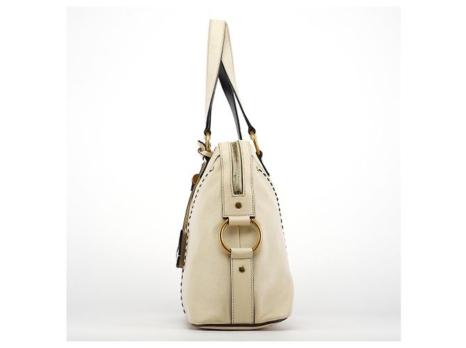 Yves Saint Laurent 156464 Borsa Tote Muse in pelle avorio - vista 2