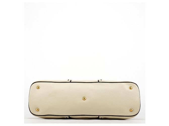 Yves Saint Laurent 156464 Borsa Tote Muse in pelle avorio - vista 5
