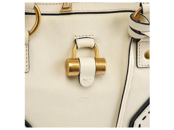 Yves Saint Laurent 156464 Borsa Tote Muse in pelle avorio - vista 6