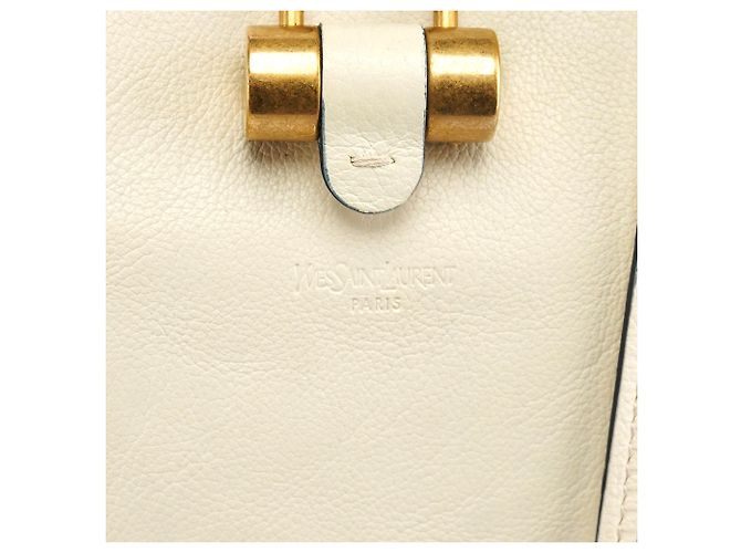Yves Saint Laurent 156464 Borsa Tote Muse in pelle avorio - vista 7