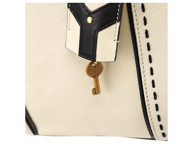 Yves Saint Laurent 156464 Borsa Tote Muse in pelle avorio - vista 8