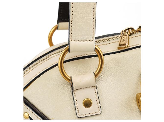 Yves Saint Laurent 156464 Borsa Tote Muse in pelle avorio - vista 9