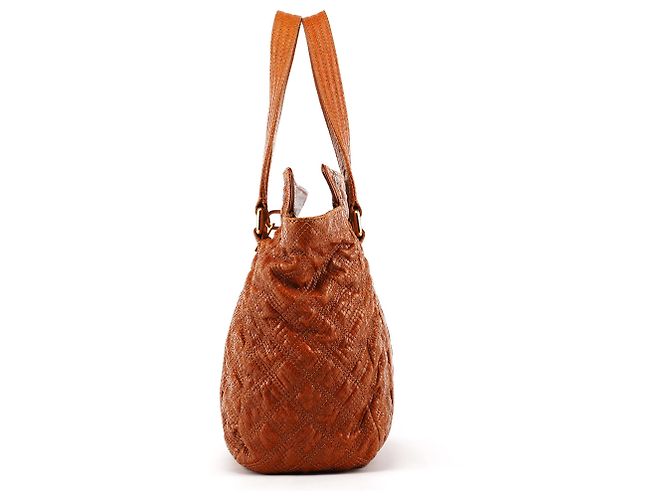Marc Jacobs mala tote em pele acolchoada com relevo de cobra tan - vista 2