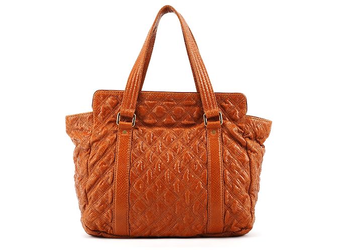 Marc Jacobs mala tote em pele acolchoada com relevo de cobra tan - vista 3