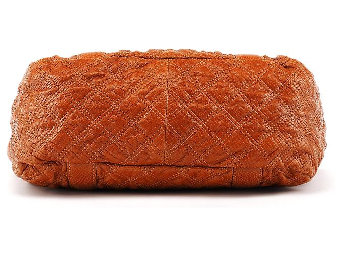 Marc Jacobs mala tote em pele acolchoada com relevo de cobra tan - vista 4