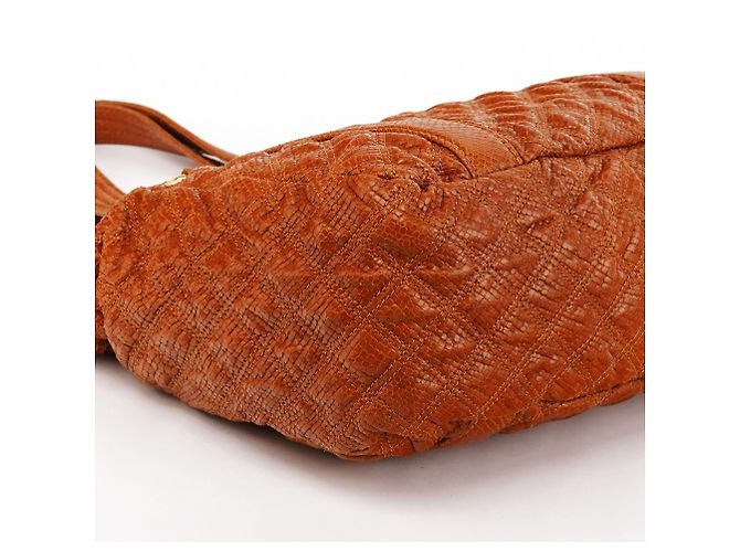 Marc Jacobs mala tote em pele acolchoada com relevo de cobra tan - vista 6
