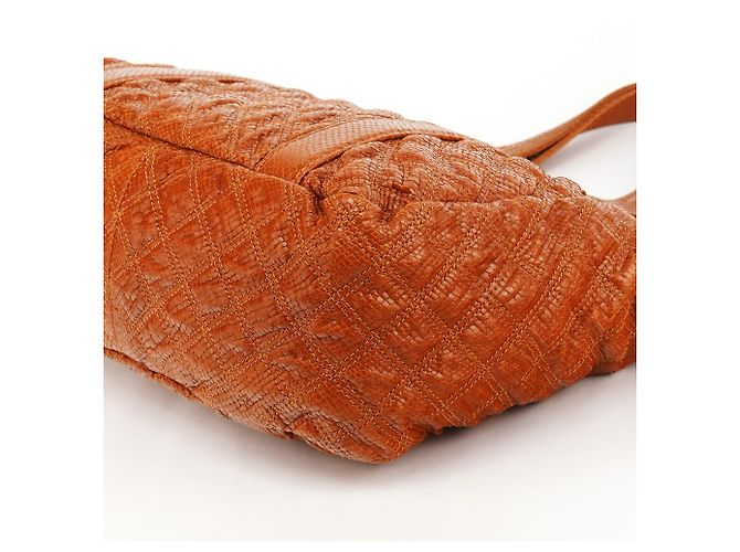 Marc Jacobs mala tote em pele acolchoada com relevo de cobra tan - vista 7
