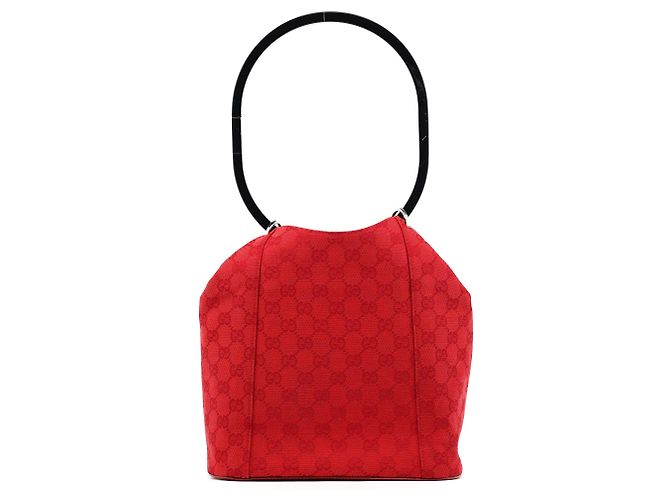 Gucci Borsa a tracolla 1999 Red GG Canvas con manico ad anello - vista 3