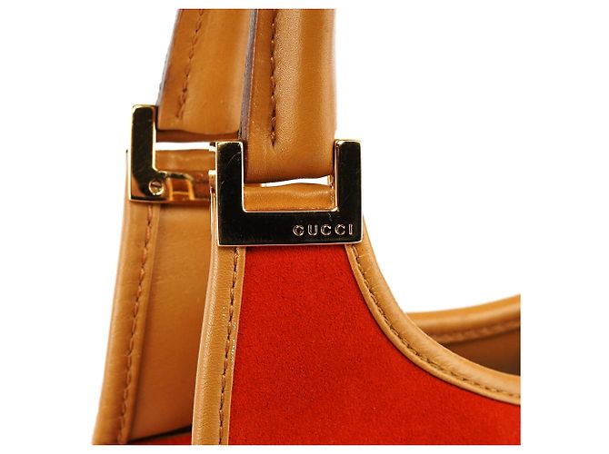 Gucci 002 1068 Borsa a tracolla Jackie in camoscio Orange Tan - vista 6