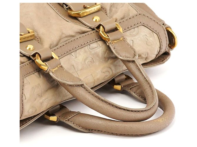Marc by Marc Jacobs Borsa 2-Way in pelle grigia con logo impresso - vista 11
