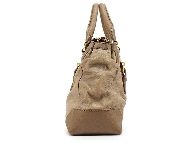 Marc by Marc Jacobs Borsa 2-Way in pelle grigia con logo impresso - vista 2