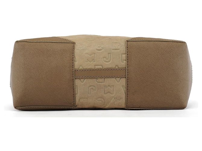 Marc by Marc Jacobs Borsa 2-Way in pelle grigia con logo impresso - vista 5