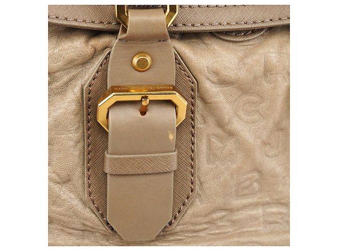 Marc by Marc Jacobs Borsa 2-Way in pelle grigia con logo impresso - vista 6