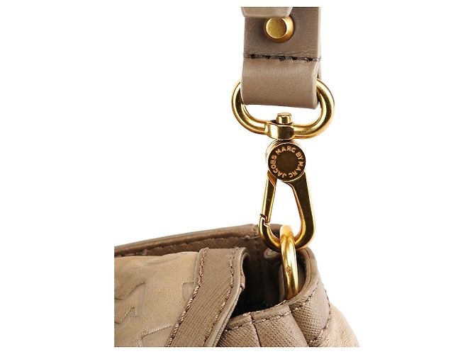 Marc by Marc Jacobs Borsa 2-Way in pelle grigia con logo impresso - vista 7