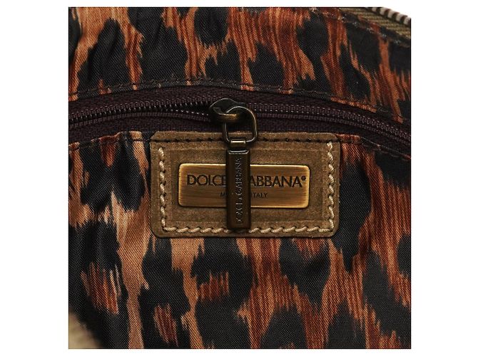 Dolce & Gabbana Borsa a spalla patchwork in denim e camoscio blu e beige Primavera 2002 - vista 12