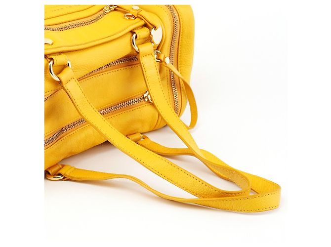 Marc by Marc Jacobs Borsa Boston in pelle gialla - vista 10